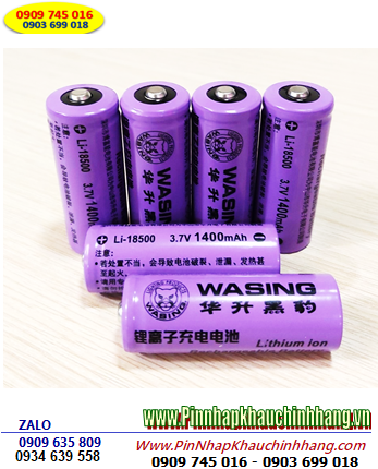 WASING Li-18500; Pin sạc 3.7v 18500 Wasing Li-18500 (1400mAh) (18mmx50mm) chính hãng